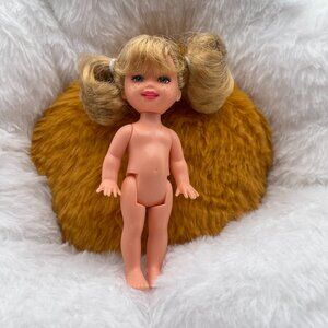 Vintage Mattel Barbie Kelly Doll 1994 Blonde Hair 4in Pigtails (SKU: 448TO)